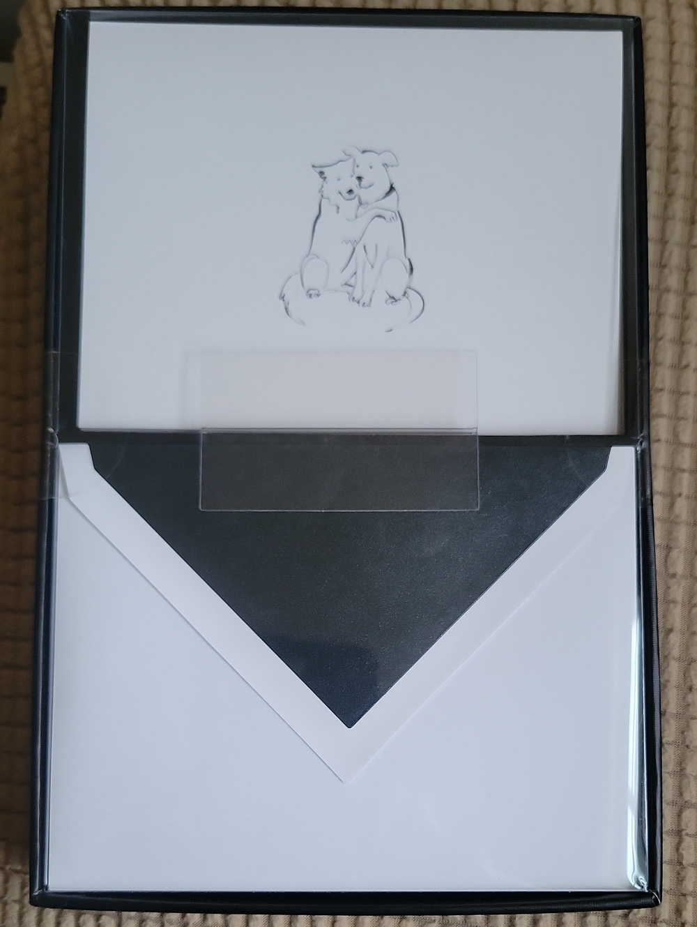 Dog Note Cards - White with Black Envelope Liner